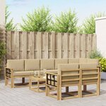 vidaXL Ensemble de canapés d'extérieur 9 pc Blanc et Beige Polyester