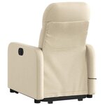 vidaXL Fauteuil inclinable de massage électrique Crème Tissu