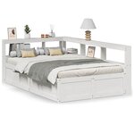 vidaXL Lit bibliothèque sans matelas blanc 120x190 cm bois pin massif