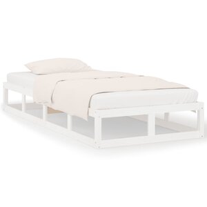 vidaXL Cadre de lit sans matelas blanc 75x190 cm bois massif