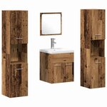 vidaXL Ensemble de mobilier de salle de bain 4 Pièces Bois Ancien
