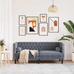 vidaXL Canapé Gris foncé 174 x 74 5 x 70 5 cm Velours