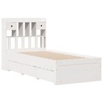 vidaXL Lit bibliothèque sans matelas blanc 75x190cm bois de pin massif