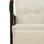 vidaXL Ensemble de bistro de jardin 5 Pièces coussins noir poly rotin