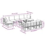 vidaXL Ensemble de canapé de jardin avec coussin 11 Pièces Noir Aluminium
