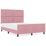 vidaXL Cadre de lit avec tête de lit Rose 160 x 200 cm Velours