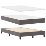 vidaXL Cadre de lit avec matelas Gris 120 x 190 cm Faux cuir