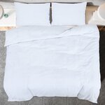 vidaXL Ensemble de housse de couette Blanc 140x200 cm Microfibre