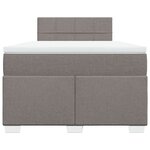 vidaXL Sommier à lattes de lit avec matelas Taupe 120x200 cm Tissu