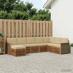 vidaXL Ensemble de canapés d'extérieur 6 pc Naturel