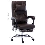 vidaXL Chaise de bureau de massage Marron Similicuir