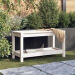vidaXL Banc de jardin blanc 82 5x35x45 cm bois massif de pin
