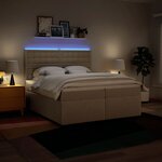 vidaXL Sommier à lattes de lit avec matelas Crème 200x200 cm Tissu