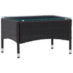 vidaXL Salon de jardin 4 Pièces avec coussins Résine tressée Noir