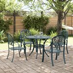 vidaXL Ensemble à manger de jardin 5 Pièces vert aluminium coulé
