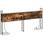 vidaXL Headboard de Rangement avec Station de Charge Chêne fumé 180 cm