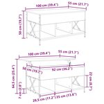 vidaXL Table basse Chêne noir 100 x 55 x 48 5 cm Bois d'ingénierie