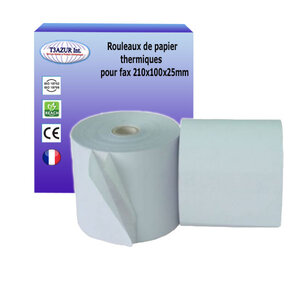 Rouleau de papier thermiques pour fax 210x100x25mm -t3azur