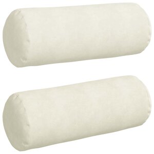 vidaXL Coussins d'accent 2 Pièces Crème Ø 25 x 70 cm