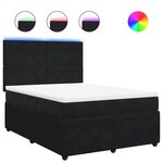 vidaXL Sommier à lattes de lit avec matelas Noir 140x200 cm Velours