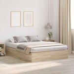 vidaXL Lit avec rangement chêne sonoma 140x190 cm