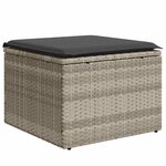 vidaXL Salon de jardin 6 Pièces avec coussins gris clair résine tressée
