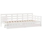 vidaXL Lit de jour et tiroirs sans matelas blanc 90x200 cm bois massif