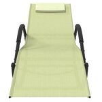 vidaXL Chaises longues à bascule lot de 2 crème acier et textilène