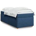 vidaXL Sommier à lattes de lit avec matelas Bleu 80x200 cm Tissu