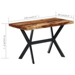 vidaXL Table à manger 120x60x75 cm Bois massif