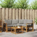 vidaXL Ensemble de canapés d'extérieur 5 pc Naturel et gris clair