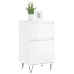 vidaXL Buffets 2 Pièces blanc brillant 40x35x70 cm bois d'ingénierie