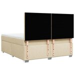 vidaXL Sommier à lattes de lit avec matelas Crème 180x200 cm Tissu