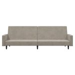 vidaXL Canapé-lit à 2 places gris clair velours