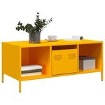 vidaXL Table basse jaune moutarde 101 5x50x43 5cm acier laminé à froid