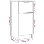vidaXL Buffets 2 Pièces Chêne fumé 30x30x70 cm Bois d'ingénierie