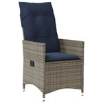 Set de salle à manger de jardin vidaXL 7 pièces avec coussins en rotin poly gris