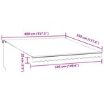 vidaXL Auvent manuel rétractable anthracite et blanc 400x350 cm