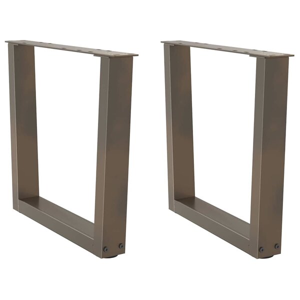 vidaXL Pieds de table basse en forme de V  2 pièces  acier naturel  60 x (42-43 3) cm