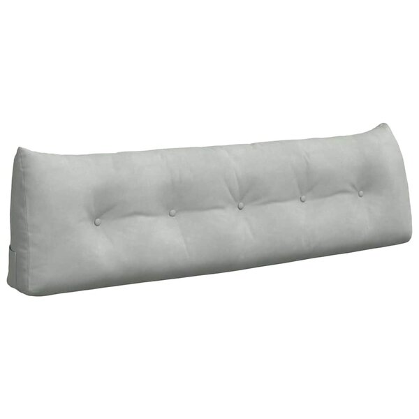 vidaXL Coussin de Dos Gris clair 160 x 24 x 50 cm Velours