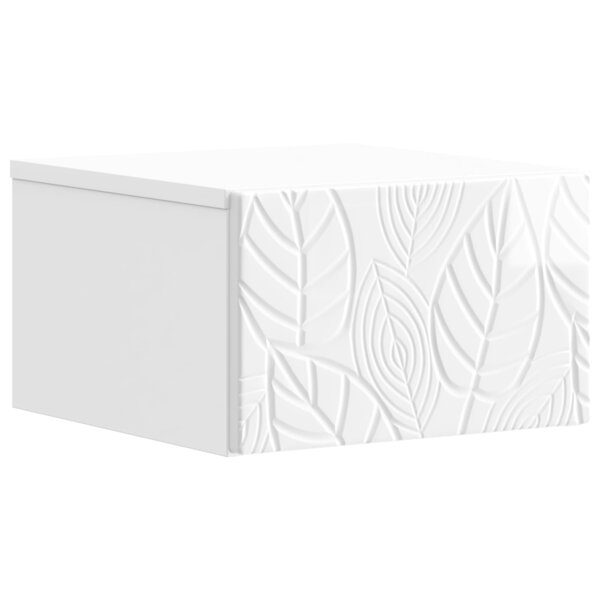 vidaXL Cabinet de chevet mural Blanc brillant 49 x 34 5 x 20 cm