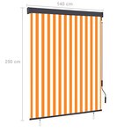 vidaXL Store roulant d'extérieur 140x250 cm Blanc et orange