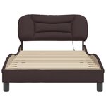 vidaXL Cadre de lit avec LED sans matelas Hvar marron foncé 100x200cm tissu