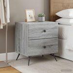 vidaXL Cabinet de chevet 2 pièces Sonoma gris 43 x 34 5 x 47 5 cm