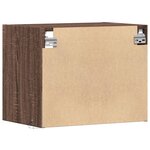 vidaXL Table de chevet murale avec lumières LED chêne marron