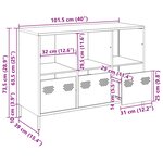 vidaXL Buffet blanc 101 5x39x73 5 cm acier laminé à froid