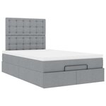 vidaXL Cadre de lit ottoman avec matelas gris clair 120x190 cm tissu