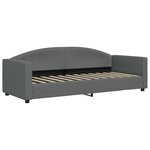vidaXL Lit de jour avec gigogne et matelas gris foncé 80x200 cm tissu