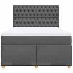 vidaXL Sommier à lattes de lit avec matelas Gris foncé 140x190cm Tissu