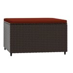 vidaXL Repose-pied de jardin avec coussin marron résine tressée